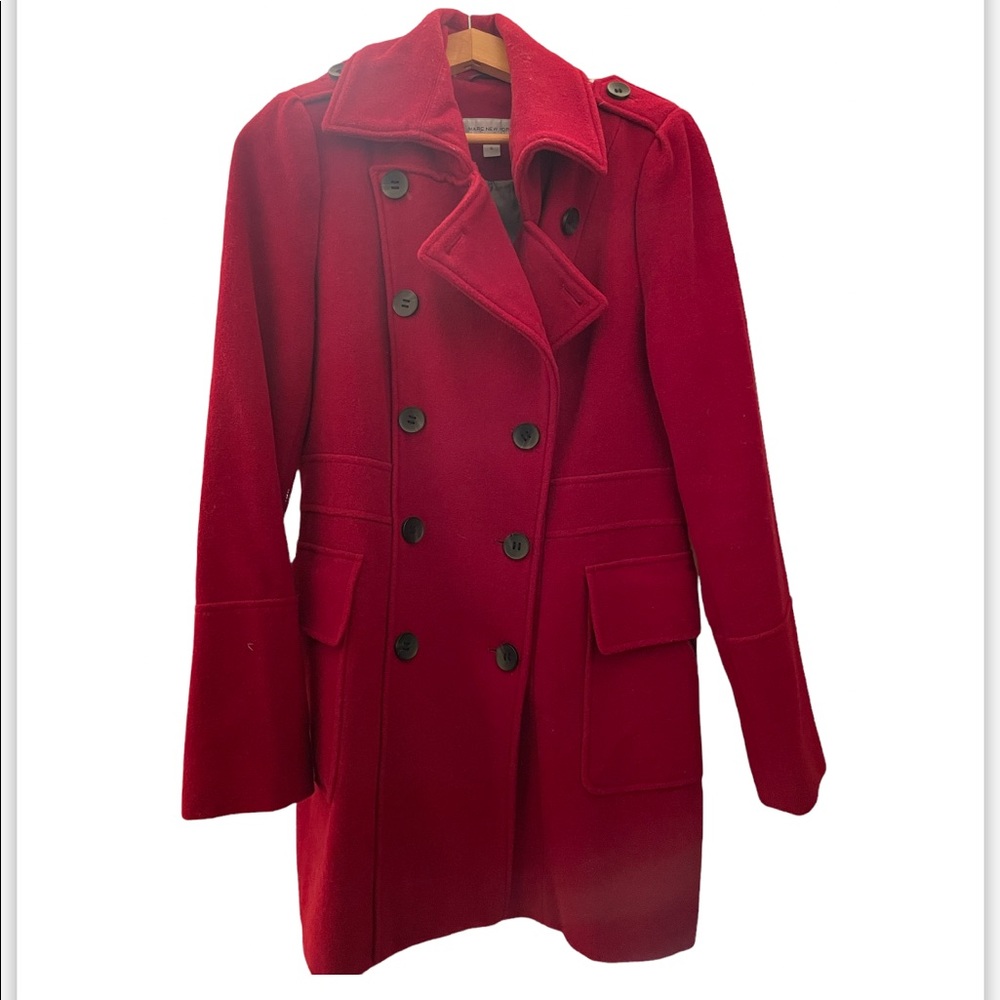 Marc New York | Red Wool Double Breasted Peacoat | Size 6